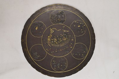Lot 239 - Nogawa Noboru - Japanese Meiji period bronze charger