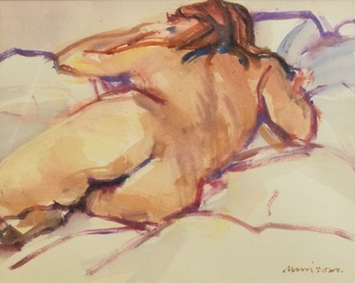Lot 510 - Neil Murison RWA (b.1930) - watercolour - 'Sleeping figure'