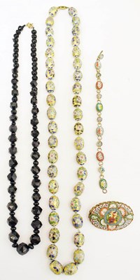 Lot 167 - Italian micro-mosaic brooch and bracelet, etc