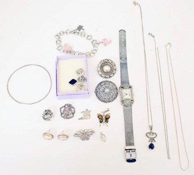 Lot 169 - Collection of silver and white metal jewellery
