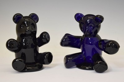 Lot 577 - Two limited edition Bristol Blue glass bears