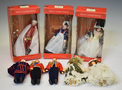 Lot 536 - Quantity of Peggy Nisbet dolls and teddy bear