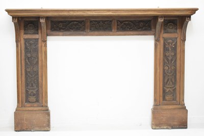Lot 793 - Substantial late Victorian carved walnut fire surround