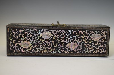 Lot 240 - Korean Joseon style mother-of-pearl inlaid box