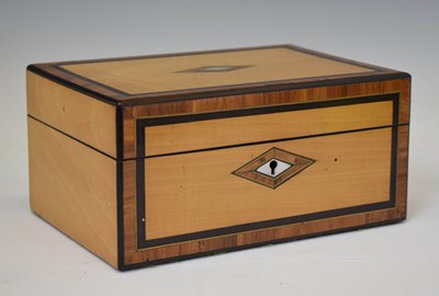Lot 448 - Victorian satin birch and parquetry sewing box