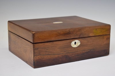 Lot 449 - Victorian rosewood and inlaid mother-of-pearl sewing box