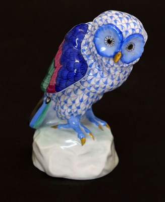 Lot 232 - Herend porcelain model of an owl