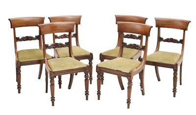 Lot 794 - Set of six early Victorian mahogany dining chairs