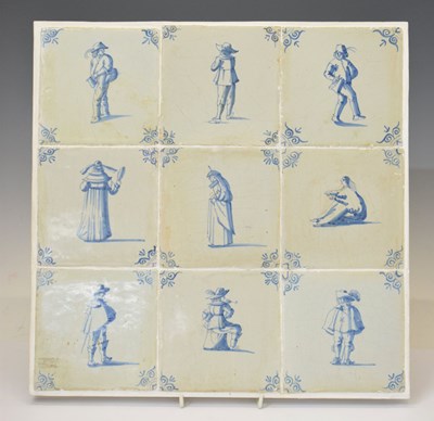 Lot 625 - Nine Dutch Delft tiles
