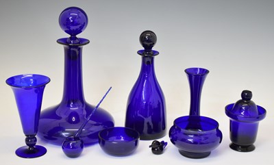 Lot 557 - Group of modern Bristol Blue glass