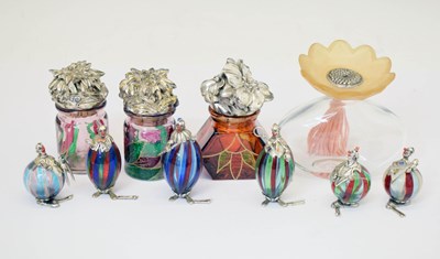 Lot 297 - Six Italian white metal and Murano glass clown figures by Ancini, etc