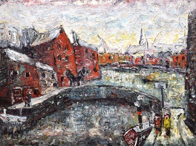 Lot 337 - Barrington Tabb (British, 1934-2022) - Oil on board - Watershed