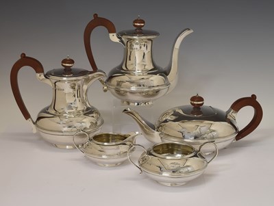Lot 101 - George V silver five-piece tea and coffee set
