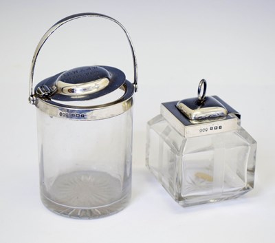 Lot 271 - Huckin & Heath - Two George V silver mounted preserve pots
