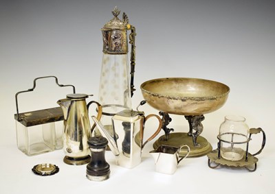 Lot 485 - Collection of silver plated items to include an Elkington & Co claret jug, etc