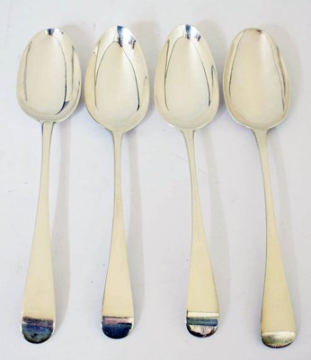 Lot 267 - Four silver Old English pattern tablespoons