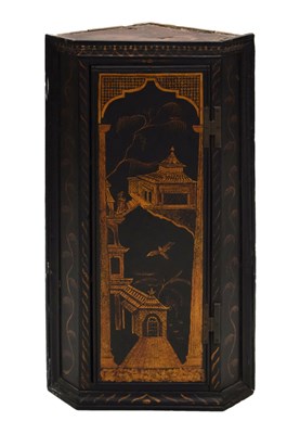 Lot 390 - Small George II chinoiserie corner cabinet