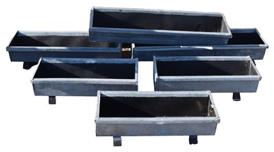 Lot 832 - Six galvanised garden troughs