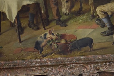 Lot 273 - Charles Hunt (British, 1829-1900) - Oil on canvas - 'The Travelling Musician'