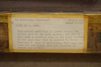 Lot 273 - Charles Hunt (British, 1829-1900) - Oil on canvas - 'The Travelling Musician'