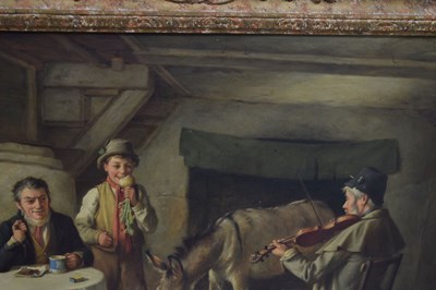 Lot 273 - Charles Hunt (British, 1829-1900) - Oil on canvas - 'The Travelling Musician'