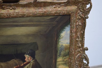 Lot 273 - Charles Hunt (British, 1829-1900) - Oil on canvas - 'The Travelling Musician'