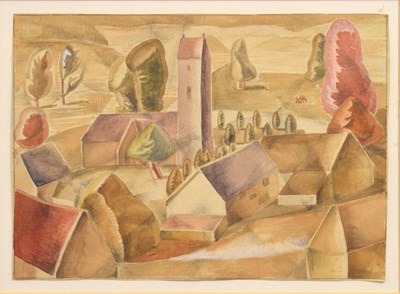 Lot 306 - Doris Brabham Hatt, (British, 1890-1969) - Home Farm, Walton-in-Gordano