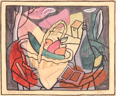 Lot 312 - Doris Brabham Hatt, ARWA (British, 1890-1969) - Still life with basket of fruit