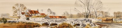 Lot 293 - Michael David Barnfather (British, b.1934) - Oil on board - 'Doynton Bridge'