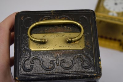 Lot 382 - Le Roy & Fils carriage clock once belonging to the Countess of Mornington