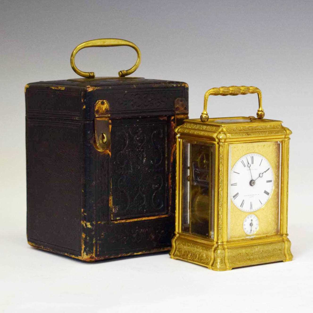 Lot 382 - Le Roy & Fils carriage clock once belonging to the Countess of Mornington
