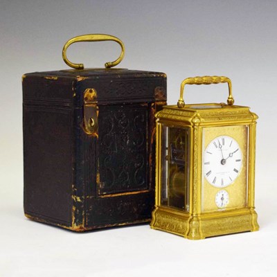 Lot 382 - Le Roy & Fils carriage clock once belonging to the Countess of Mornington
