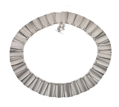 Lot 58 - Georg Jensen - Danish silver panel necklace, No.113