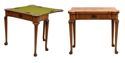 Lot 396 - Early George III mahogany fold-over card table