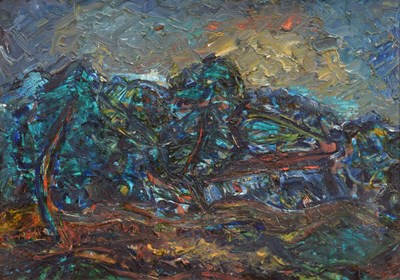 Lot 331 - Barrington Tabb (British, 1934-2022) - Oil on Board - 'Landscape Little Borough'