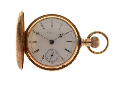 Lot 78 - American Waltham 14K yellow metal cased full hunter pocket watch