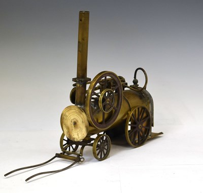 Lot 193 - Brass scratch built steam model of a horse drawn portable engine