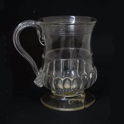 Lot 213 - 18th century glass mug or 'tankard' inset with William & Mary 1689 coin