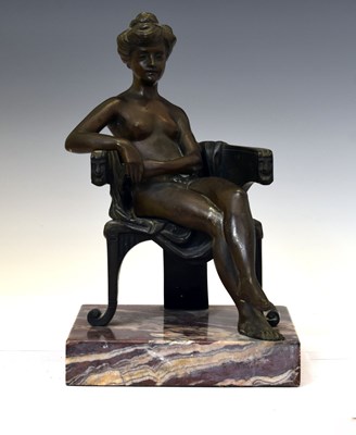 Lot 173 - Albert Reimann (German, 1874-1971/6) - Bronze seated female nude