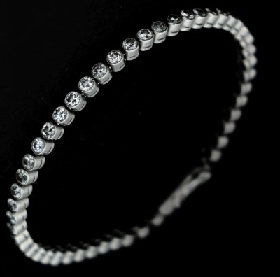 Lot 51 - Early 20th century diamond white metal line bracelet