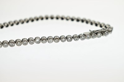 Lot 51 - Early 20th century diamond white metal line bracelet
