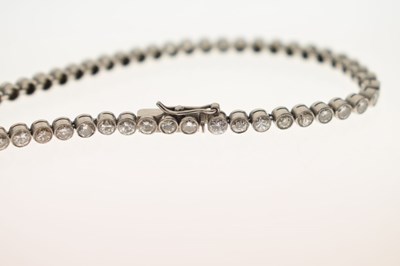 Lot 51 - Early 20th century diamond white metal line bracelet