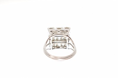 Lot 13 - Circa 1920 diamond 18ct white gold square cluster ring