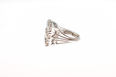 Lot 13 - Circa 1920 diamond 18ct white gold square cluster ring