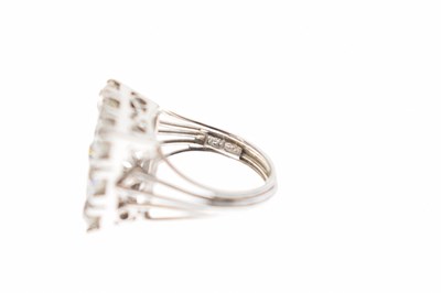 Lot 13 - Circa 1920 diamond 18ct white gold square cluster ring