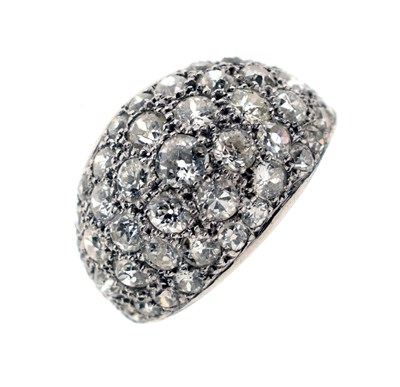 Lot 16 - Circa 1920 diamond bombe platinum ring