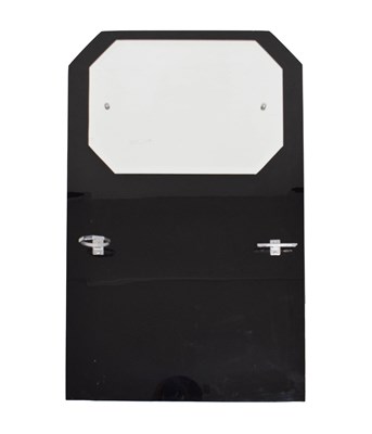 Lot 512 - 1930s Art Deco black glass bathroom wall mirror