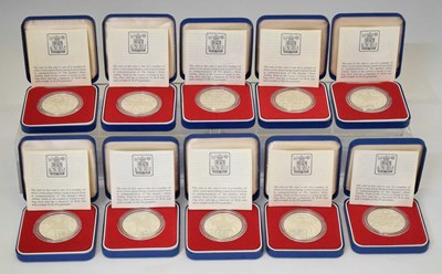 Lot 231 - Ten Elizabeth II Royal Mint silver proof crowns