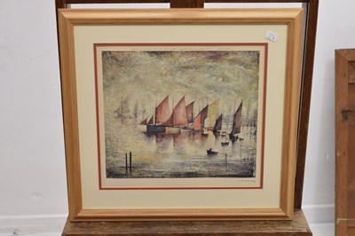 Lot 258 - Laurence Stephen Lowry R.A. (British, 1887-1976) - Signed print - 'Sailing Boats'
