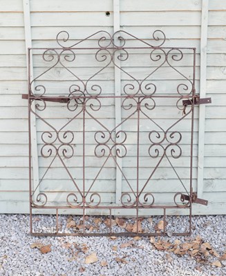 Lot 570 - Black painted wrought iron garden gate